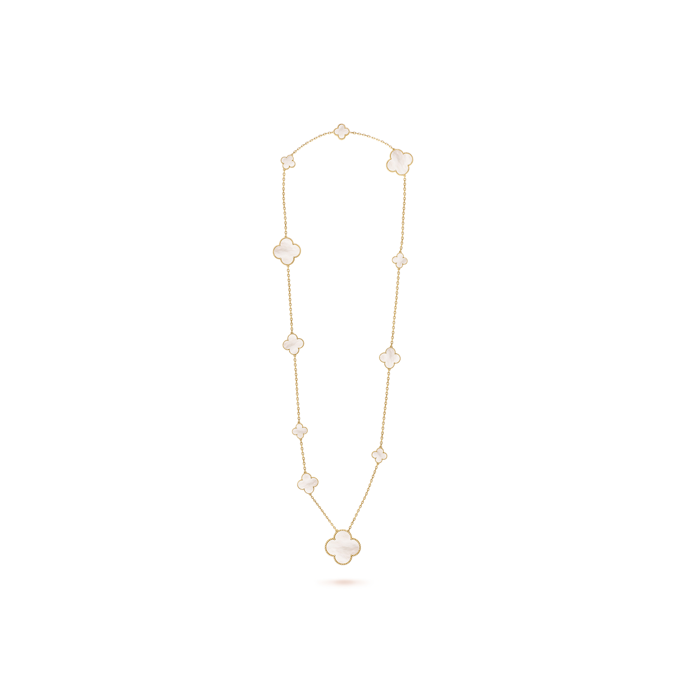 VAN CLEEF ARPELS MAGIC ALHAMBRA LONG NECKLACE, 11 MOTIFS - YELLOW GOLD, MOTHER-OF-PEARL  VCARD79500